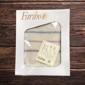 Vintage Faribo Wool Blend Thermal Throw 50x60 Made in USA Cabin Blanket